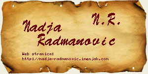 Nadja Radmanović vizit kartica